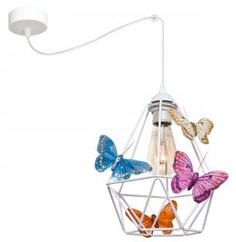 Lampa sufitowa do pokoju dziewczynki w stylu loft pająk Motylek regulowana 1xE27 Led