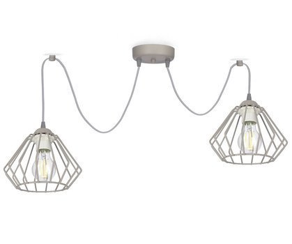 Nowoczesna szara lampa wisząca typu pająk druciak Wire 2