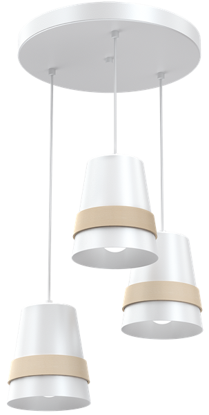 Nowoczesna lampa wisząca koło VENEZIA WHITE 3xE27 MLP5441