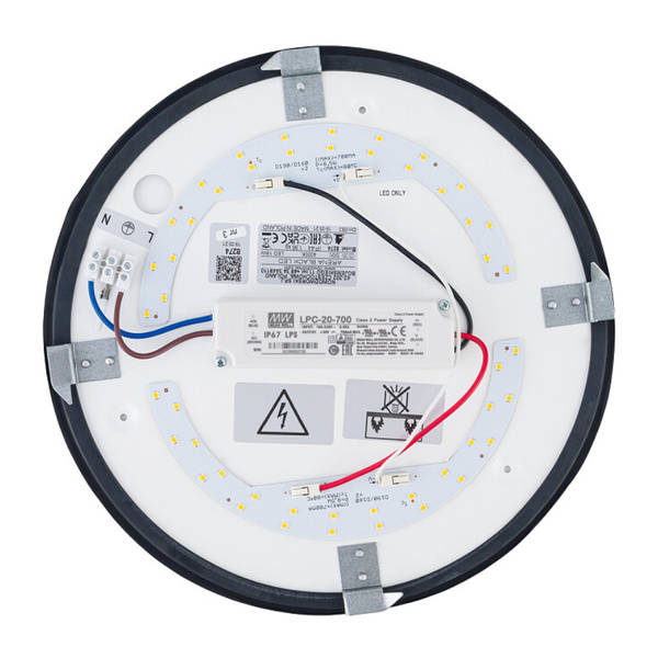 Plafon do kuchni ARENA BLACK LED 18W IP44 śr. 40cm | czarny