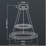 Lampa wisząca COSMO pierścienie LED 50cm
