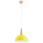 Lampa wisząca zwis ANJA drewno/żółty śr. 30cm