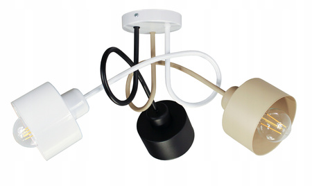 Lampa sufitowa do pokoju młodzieżowego kolorowa Zakręcony Kubeczek 3xE27 Led