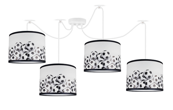 Lampa sufitowa do pokoju chłopca i dziewczynki z motywem piłkarskim Pająk Mundial 3xE27