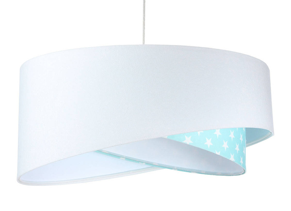 Lampa do pokoju dziewczynki i chłopca biało-niebieska w gwiazdki 