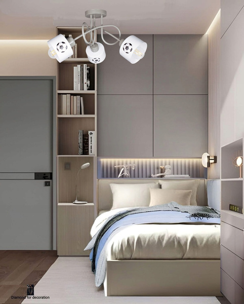Lampa sufitowa do pokoju dziecka beżowa Piłkarski Kubeczek 3xE27 Led 