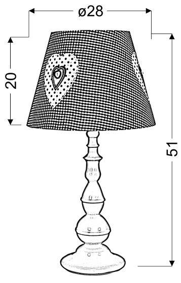 Lampka stołowa biało-różowa 51cm Sweet 41-64189