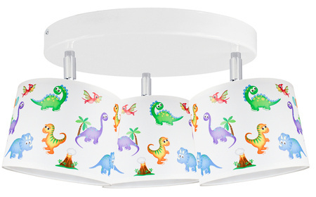Lampa sufitowa do pokoju dziecięcego z motywem Dinozaurów Koło 3