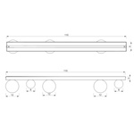 Nowoczesna lampa sufitowa BIBIONE GOLD, MLP8398, złota z białymi kloszami, 5x25W G9