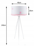 Lampa podłogowa do pokoju dziewczynki biało-różowa Pompony 1