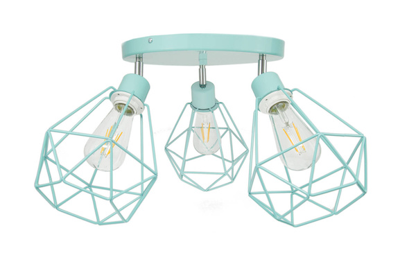 Lampa dziecięca turkusowa w stylu loft druciak Carmen