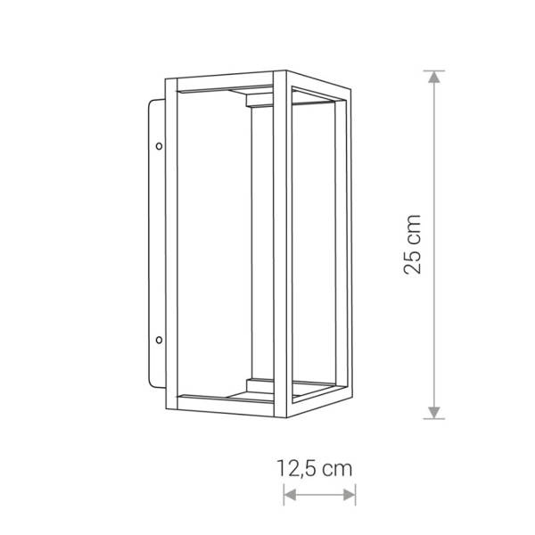 Lampa elewacyjna kinkiet SYMMETRY LED I 7W wys. 25cm | grafitowy