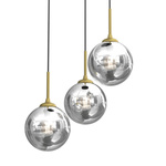 Stylowa lampa wisząca REFLEX MLP8416, czarny/złoty, 3x40W E14