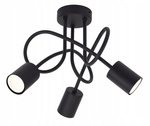 Lampa sufitowa do pokoju młodzieżowego czarna Zakręcony Cylinderek 3xGU10 