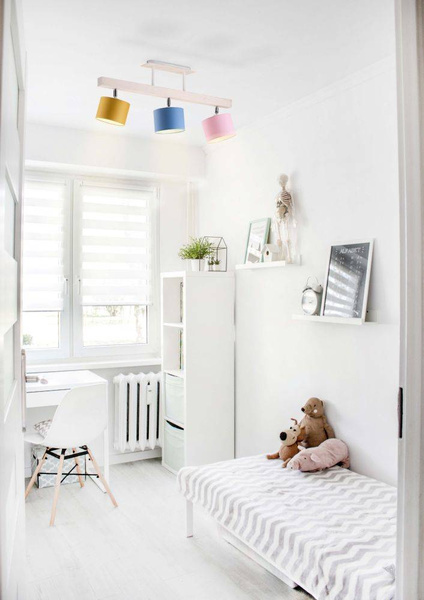 Lampa sufitowa do pokoju dziecięcego niebieskie abażury Zaczarowany Cylinderek