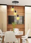 Lampa wisząca 3xE27 35cm czarno/brązowa Bistro 33-00576