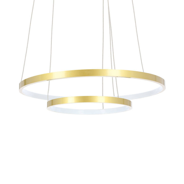 Lampa wisząca LED 40W 50cm podwójny ring złota Lune 32-76281