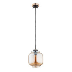 Lampa wisząca do salonu LATOR E27 wys. 67cm | bursztyn