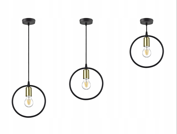 Nowoczesna lampa wisząca Ring złoty miedź chrom 1xE27