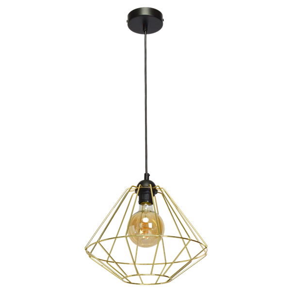 Lampa wisząca INDUSTRIALNA LUPO BLACK/GOLD 1xE27 MLP6270