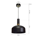 Nowoczesna lampa wisząca MALMO BLACK/GOLD 1xE27 MLP6198