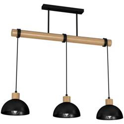 Lampa wisząca ERIK, MLP7226, czarny/drewno, 3x60W E27