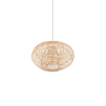 Lampa wisząca RATTAN S śr. 40cm E27 | naturalne drewno/biały