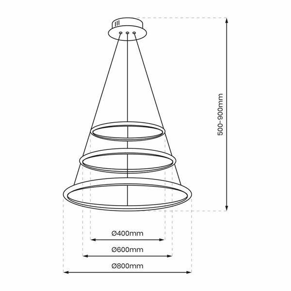 Designerska lampa wisząca ROTONDA CHROME 93W LED | Chrom