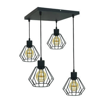 LAMPA WISZĄCA SUFITOWA PLAFON KWADRAT DIAMENT GRAFIT MODERNO