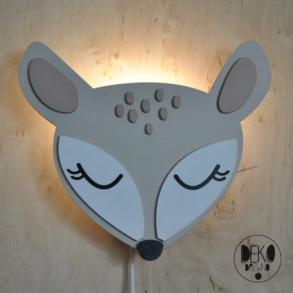 Lampka nocna dla dzieci LED drewniana Sarenka