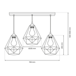 Lampa wisząca BASKET GRAY 3xE27