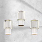 Lampa wisząca BLANCO, MLP8365, biały/transparentny/złoty, 3x60W E27