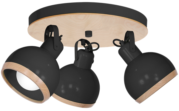 Lampa sufitowa nowoczesna plafon kula OVAL III śr. 35cm | czarny