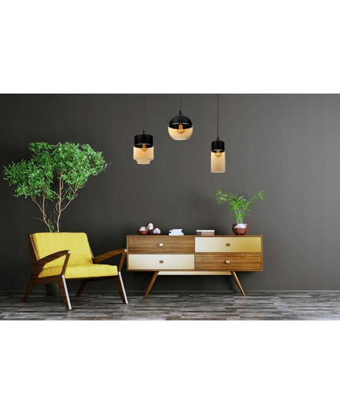 Nowoczesna Lampa Wisząca ze Szklanymi Kloszami i Metalowymi Detalami