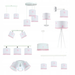 Lampa do pokoju dziewczynki biało-różowa Pompony 2
