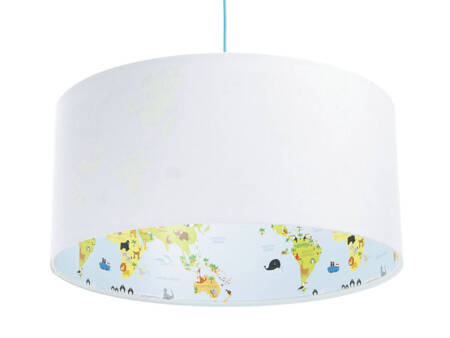 Lampa sufitowa do pokoju dziecięcego Mapa Świata Welur 30 cm
