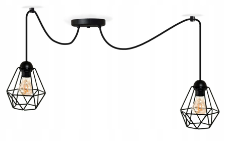 Nowoczesna czarna lampa wisząca pająk druciak mały Diamond 2