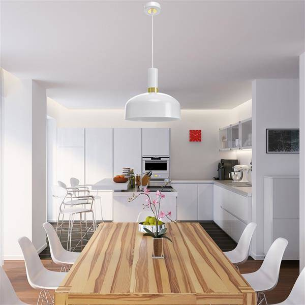 Nowoczesna lampa wisząca MALMO WHITE/GOLD 1xE27 MLP6197