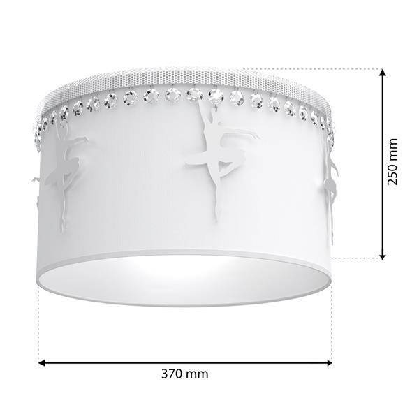 Lampa sufitowa dziecięca z abażurem BALETNICA biały śr. 37cm