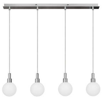 Lampa wisząca chrom/biała kula 4 Maldus 34-01474