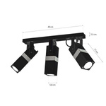 Nowoczesna lampa sufitowa VIDAR BLACK/CHROME 3xGU10 MLP6286