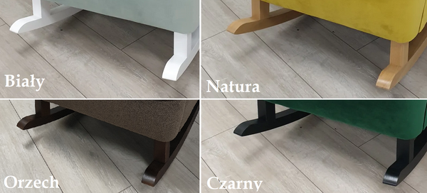 Fotel bujany uszak miętowy – wygodny fotel do karmienia dziecka, polska produkcja