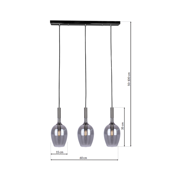 Stylowa lampa wisząca TANGO SMOKED  ML6166