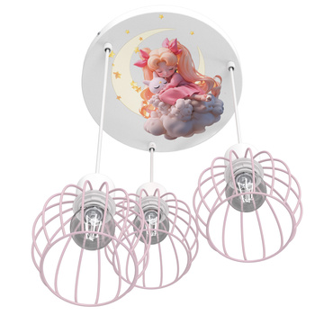 Lampa wisząca do pokoju dziewczynki Księżniczka Koszyczek 3xE27