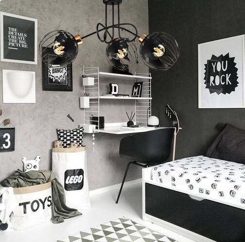 Lampa sufitowa do pokoju młodzieżowego czarna Edison Globus 3xE27