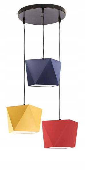 Lampa wisząca do pokoju dziecka kolorowa Bajkowy Diamencik 3 punktowa Led