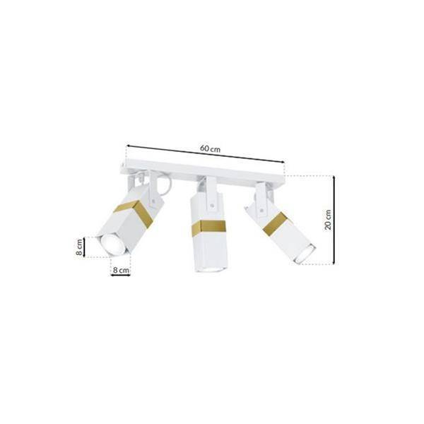 Nowoczesna lampa sufitowa VIDAR WHITE/GOLD 3xGU10 MLP6274