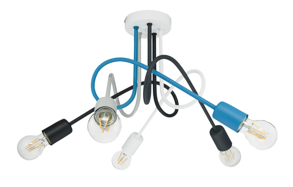 Lampa sufitowa do pokoju dziecka kolorowa w stylu loft Mondo 1001/5MX5