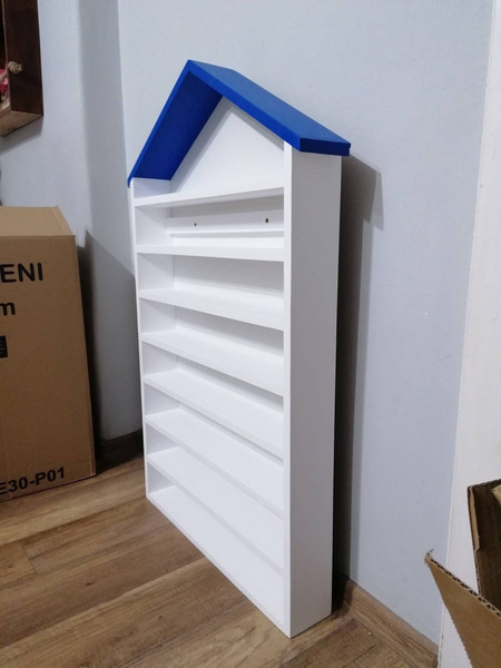 Półka regał do pokoju dziecka w kształcie domku z drewniana - polska produkcja 