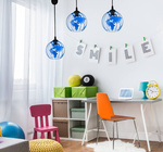 Lampa sufitowa do małego pokoju dziecięcego kolorowa Zakręcony Globus Mały 1
